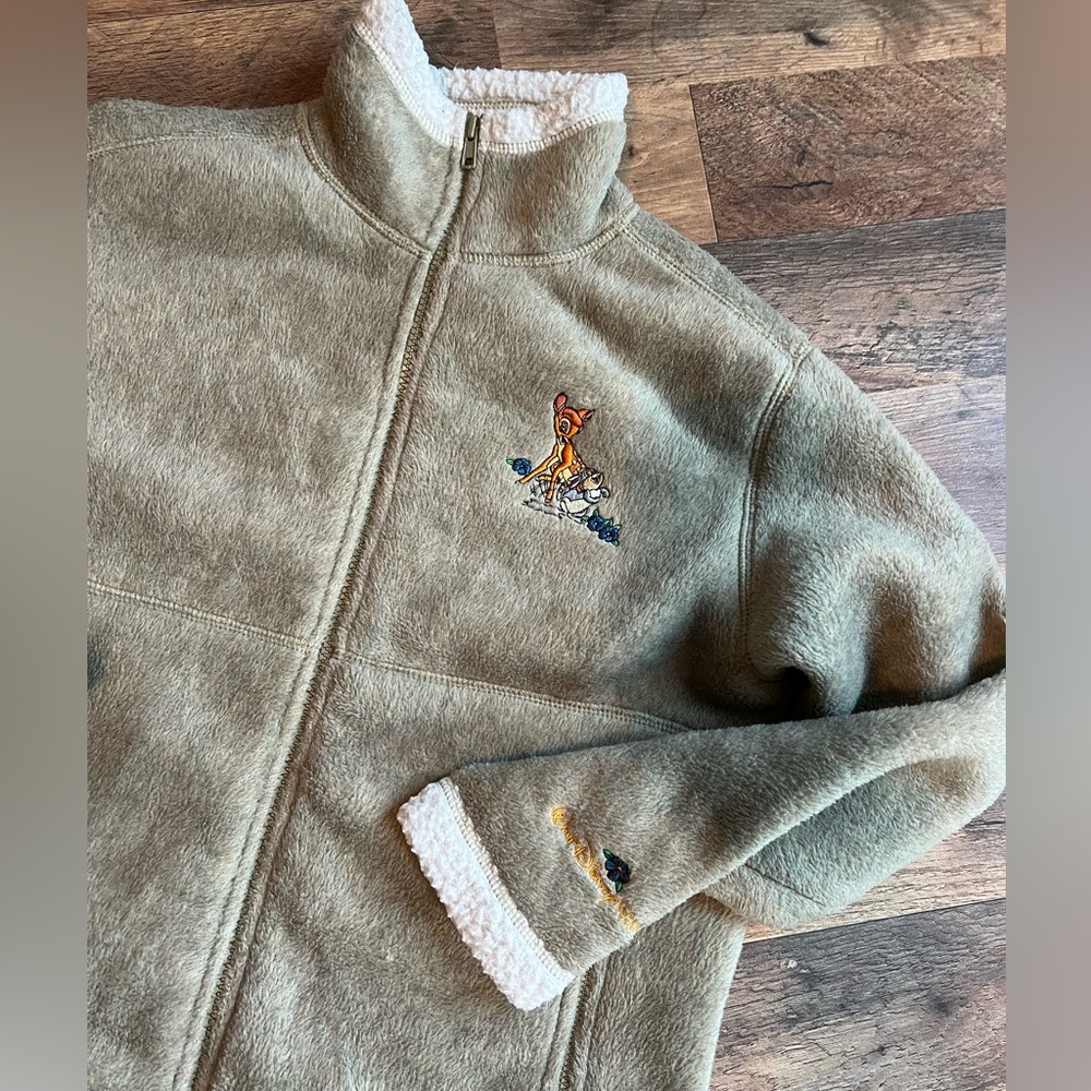 Walt Disney World Vintage Bambi Fleece Zip Sweater- Small - Picture 1 of 8